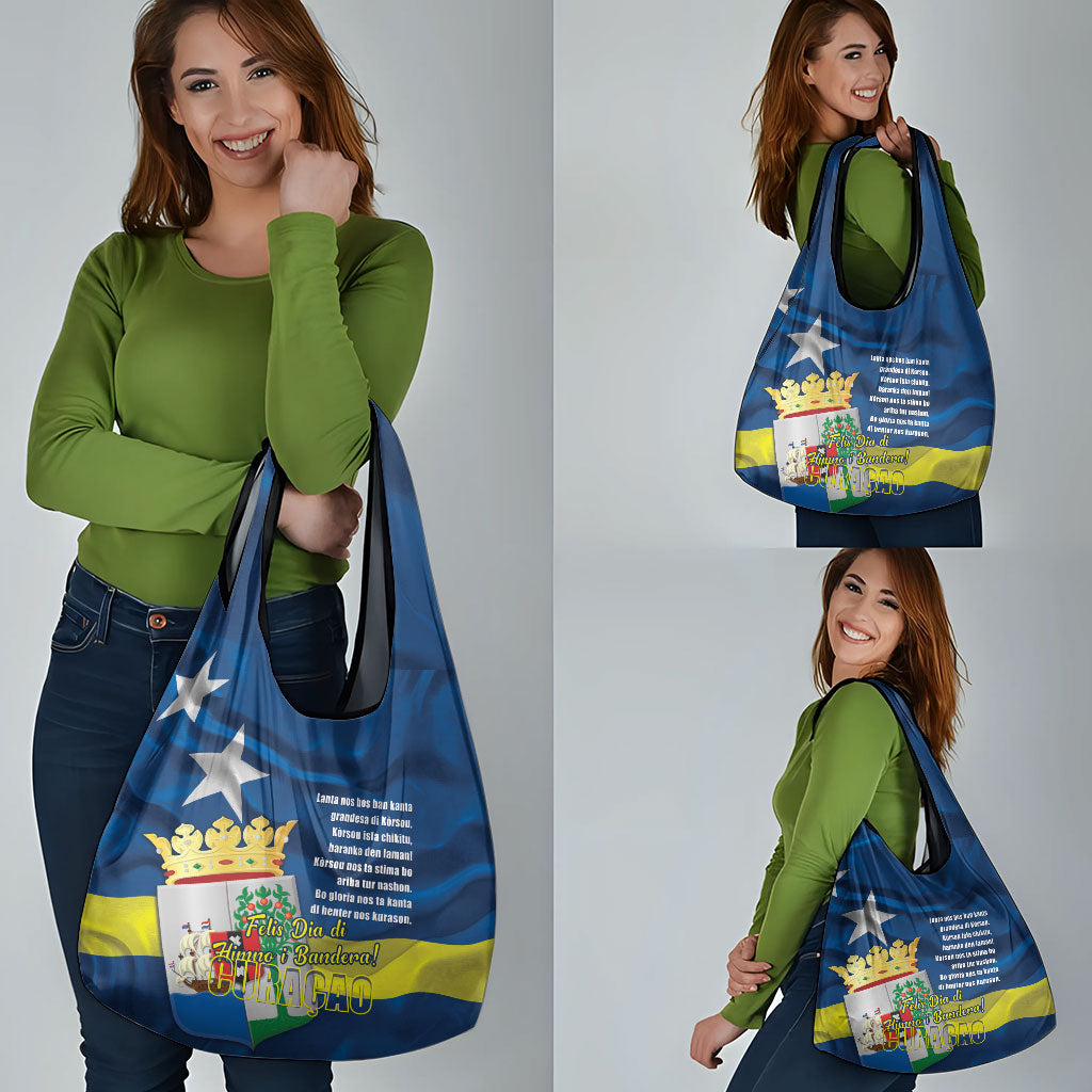 Curacao Flag Day Grocery Bag Felis Dia di Himno i Bandera