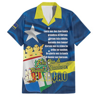 Personalized Curacao Flag Day Hawaiian Shirt Felis Dia di Himno i Bandera