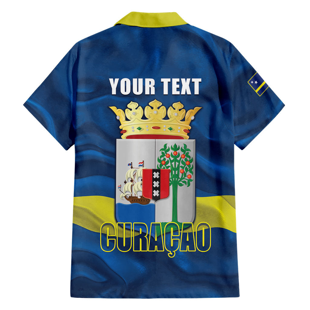 Personalized Curacao Flag Day Hawaiian Shirt Felis Dia di Himno i Bandera