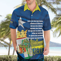 Personalized Curacao Flag Day Hawaiian Shirt Felis Dia di Himno i Bandera
