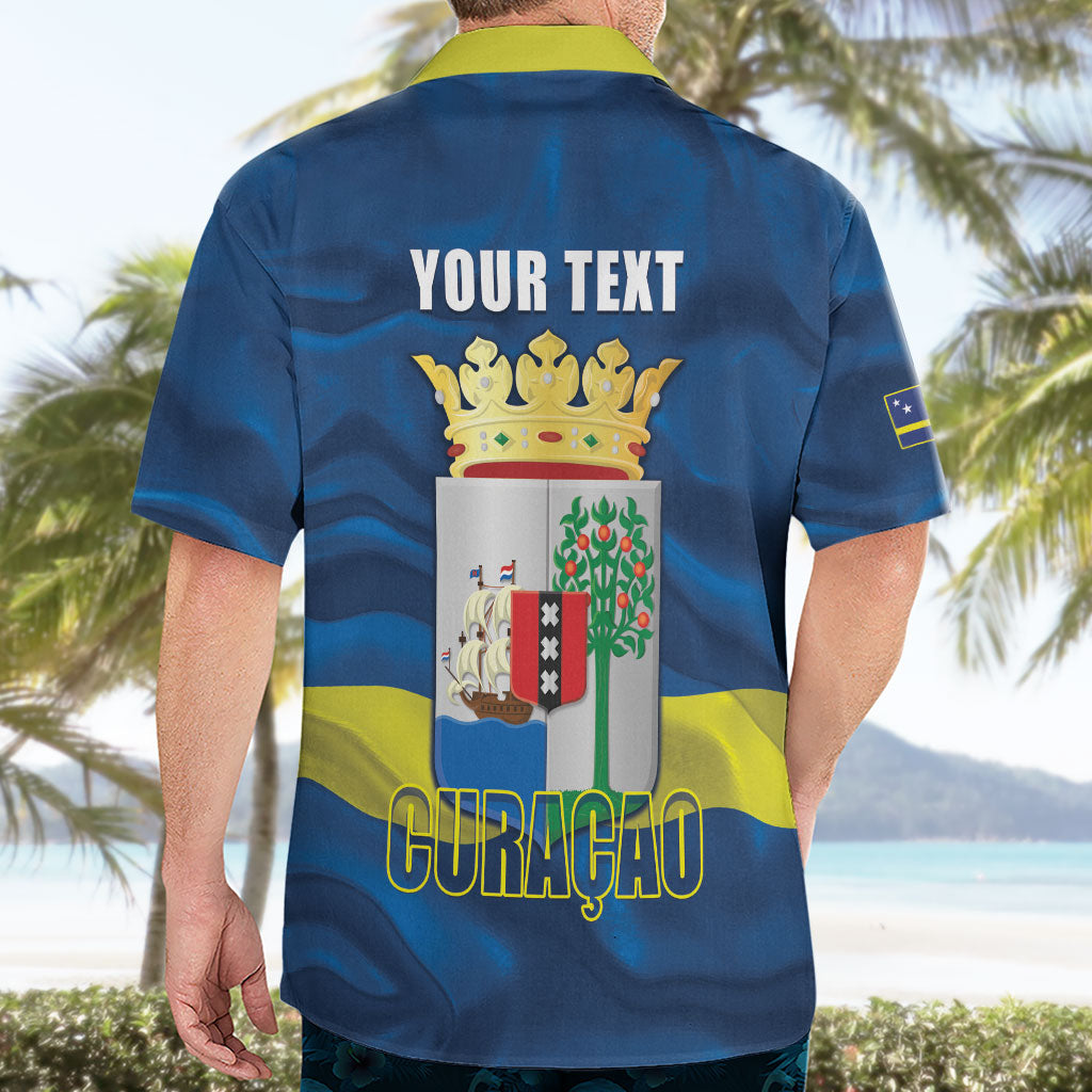 Personalized Curacao Flag Day Hawaiian Shirt Felis Dia di Himno i Bandera