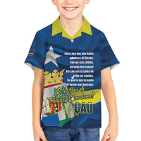 Personalized Curacao Flag Day Hawaiian Shirt Felis Dia di Himno i Bandera