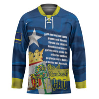 Personalized Curacao Flag Day Hockey Jersey Felis Dia di Himno i Bandera