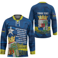 Personalized Curacao Flag Day Hockey Jersey Felis Dia di Himno i Bandera