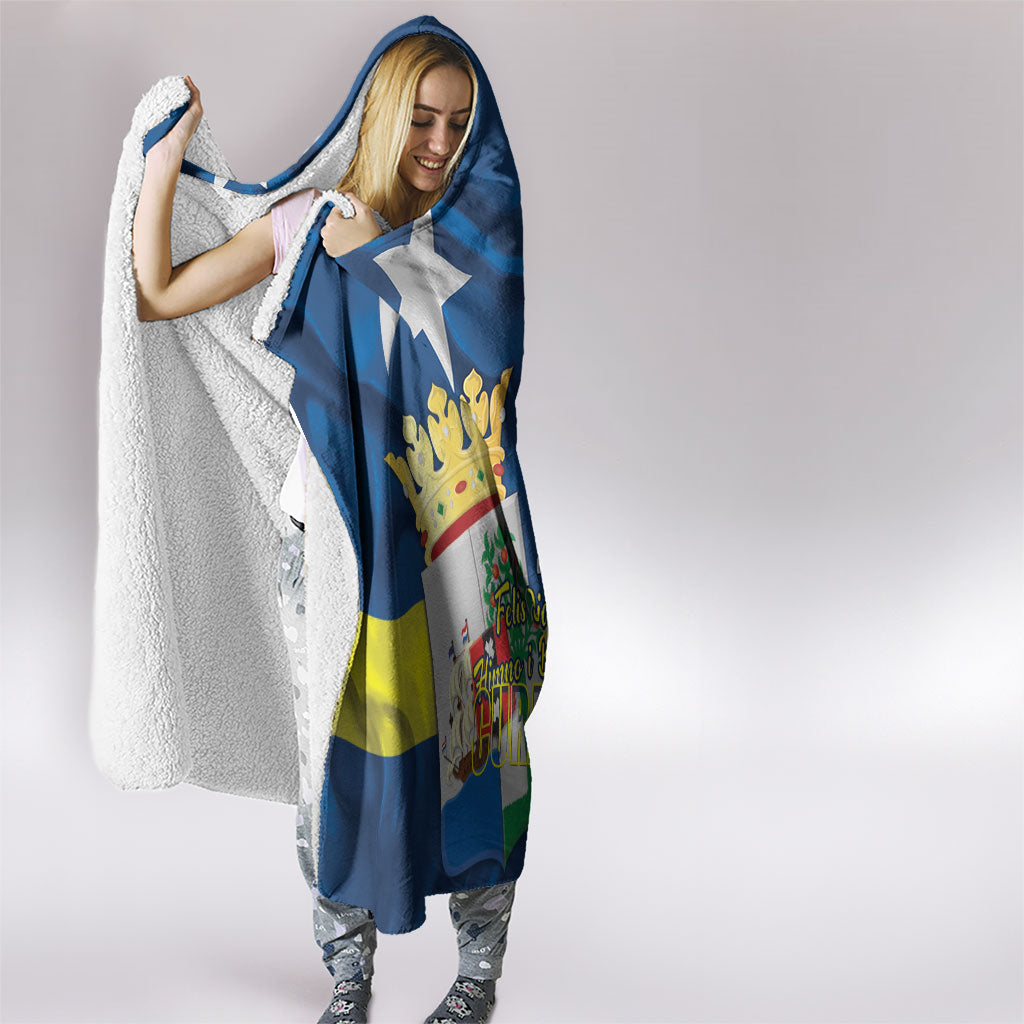Curacao Flag Day Hooded Blanket Felis Dia di Himno i Bandera