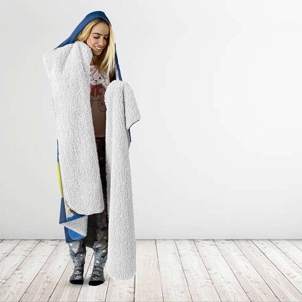 Curacao Flag Day Hooded Blanket Felis Dia di Himno i Bandera