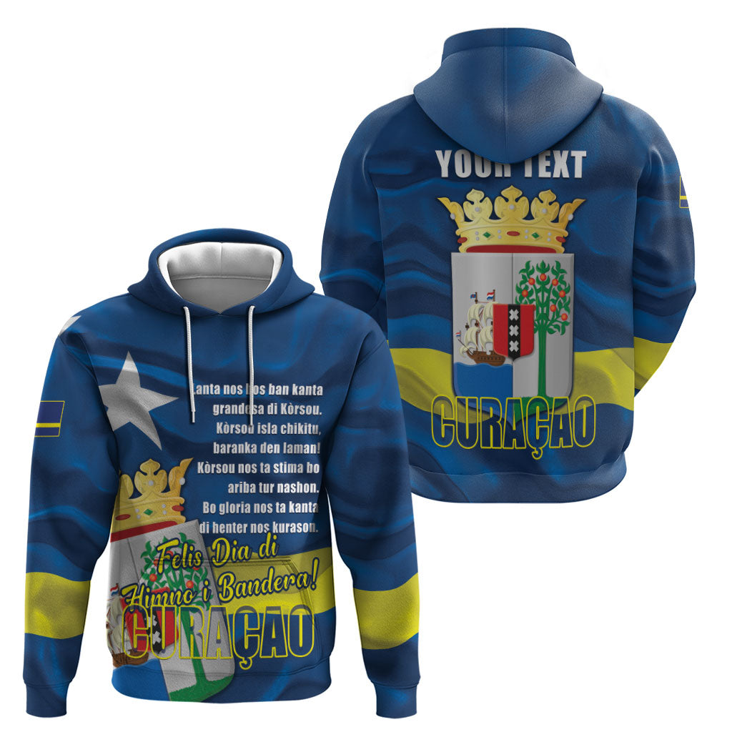Personalized Curacao Flag Day Hoodie Felis Dia di Himno i Bandera