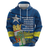 Personalized Curacao Flag Day Hoodie Felis Dia di Himno i Bandera