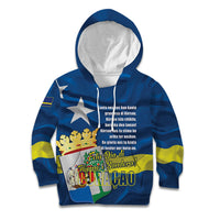 Personalized Curacao Flag Day Kid Hoodie Felis Dia di Himno i Bandera