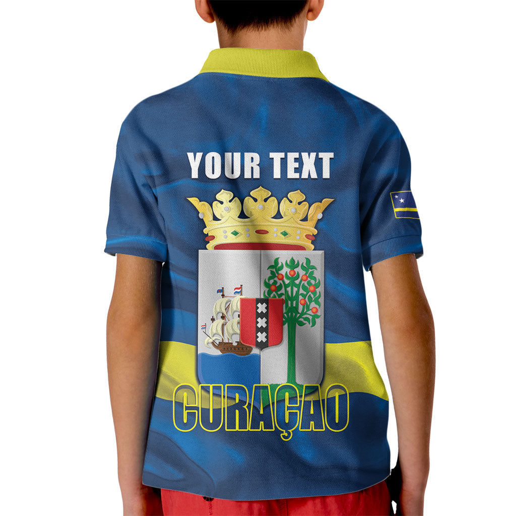 Personalized Curacao Flag Day Kid Polo Shirt Felis Dia di Himno i Bandera