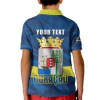 Personalized Curacao Flag Day Kid Polo Shirt Felis Dia di Himno i Bandera