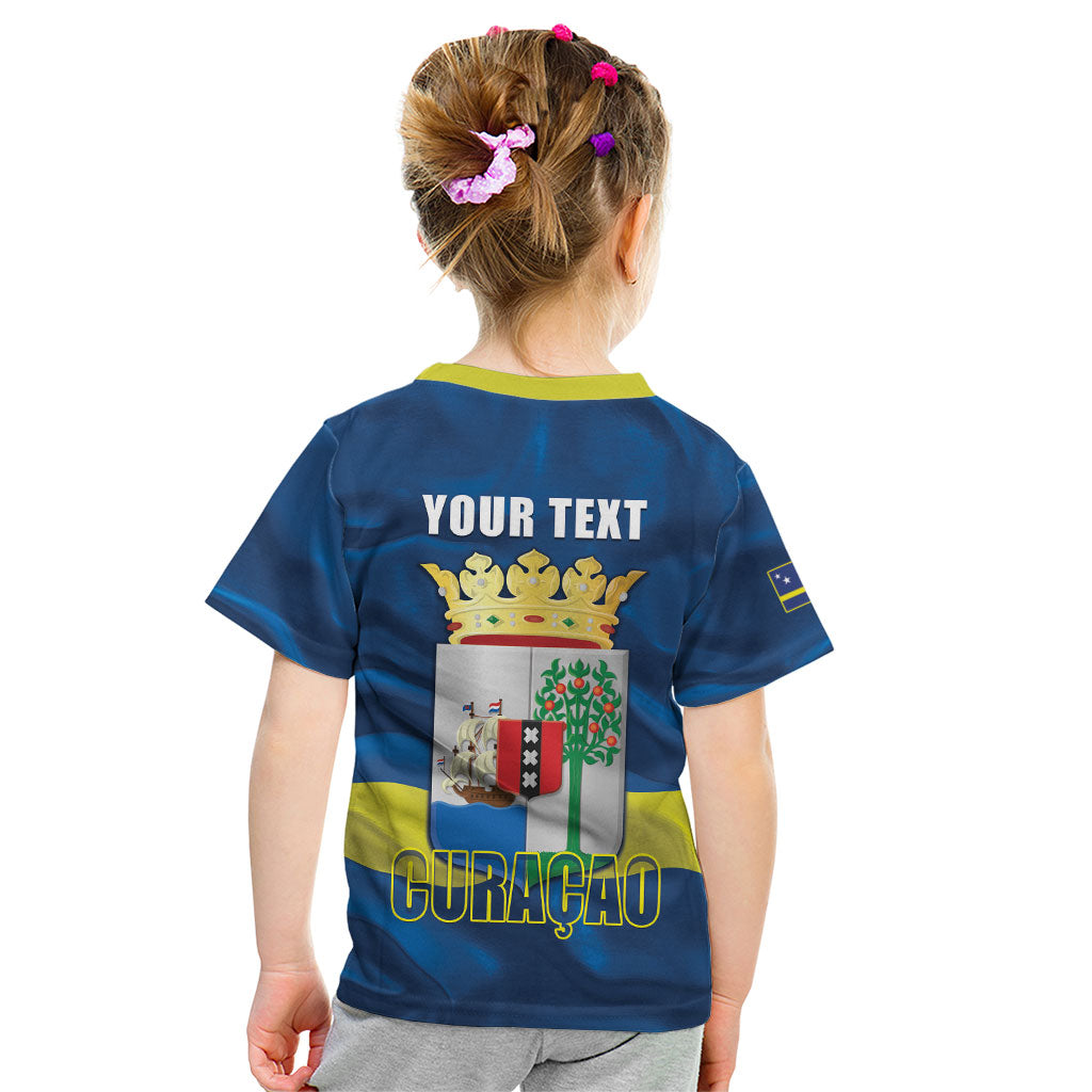 Personalized Curacao Flag Day Kid T Shirt Felis Dia di Himno i Bandera