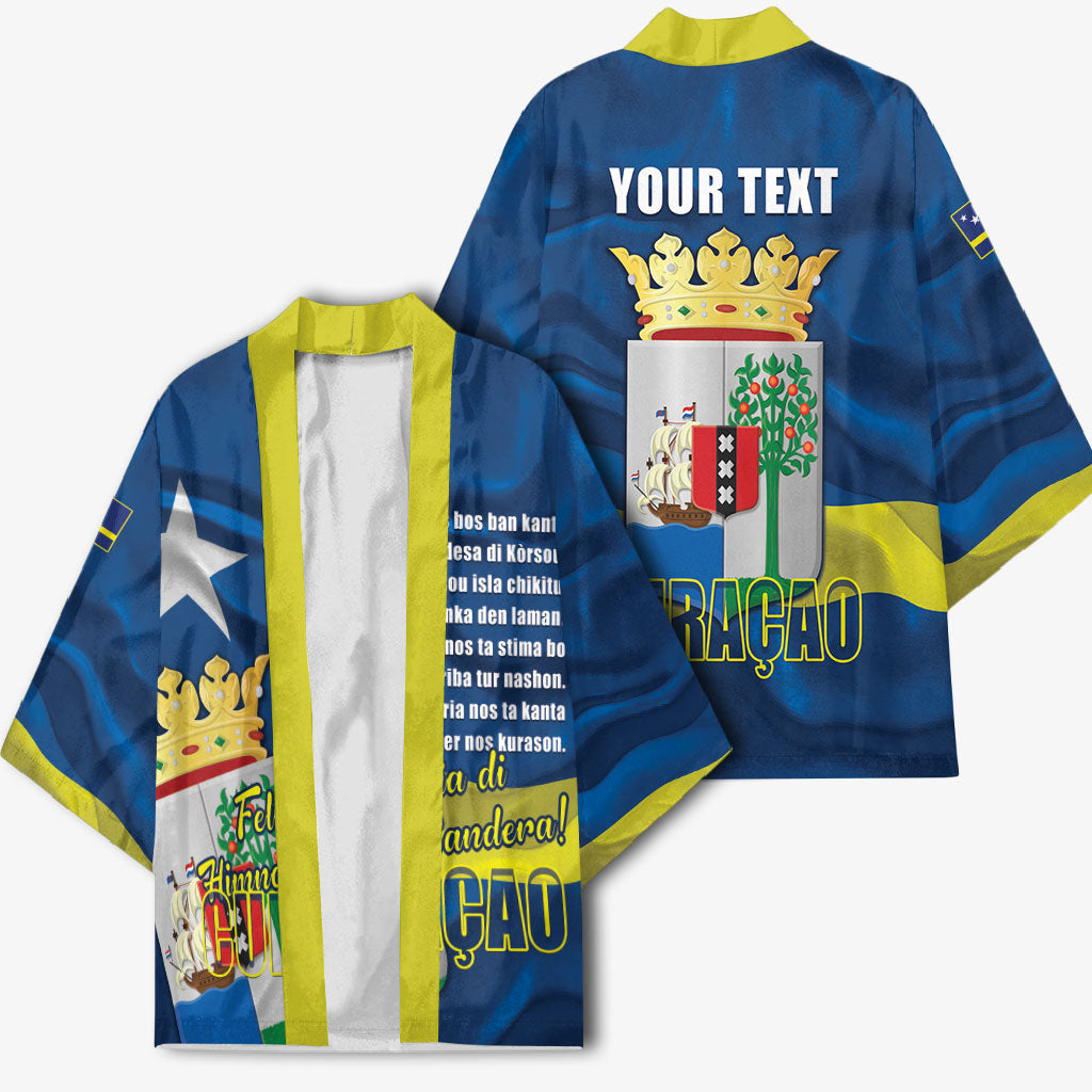 Personalized Curacao Flag Day Kimono Felis Dia di Himno i Bandera