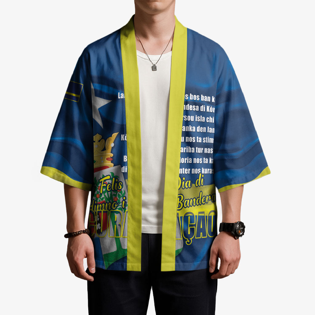 Personalized Curacao Flag Day Kimono Felis Dia di Himno i Bandera
