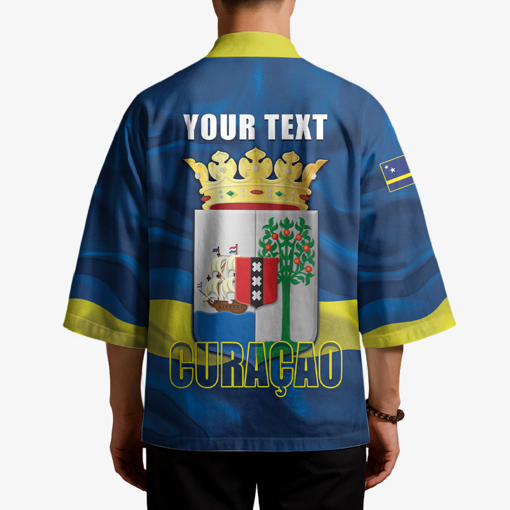 Personalized Curacao Flag Day Kimono Felis Dia di Himno i Bandera
