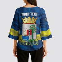 Personalized Curacao Flag Day Kimono Sleeve Blouse Felis Dia di Himno i Bandera