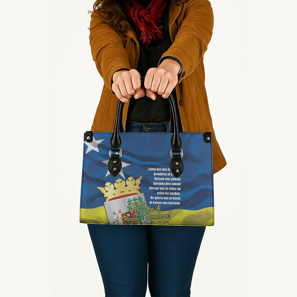 Curacao Flag Day Leather Bag Felis Dia di Himno i Bandera