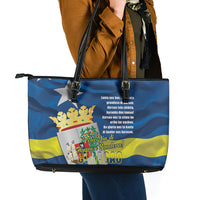 Curacao Flag Day Leather Tote Bag Felis Dia di Himno i Bandera