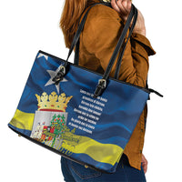 Curacao Flag Day Leather Tote Bag Felis Dia di Himno i Bandera
