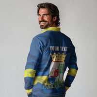Personalized Curacao Flag Day Long Sleeve Polo Shirt Felis Dia di Himno i Bandera
