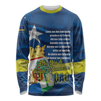 Personalized Curacao Flag Day Long Sleeve Shirt Felis Dia di Himno i Bandera