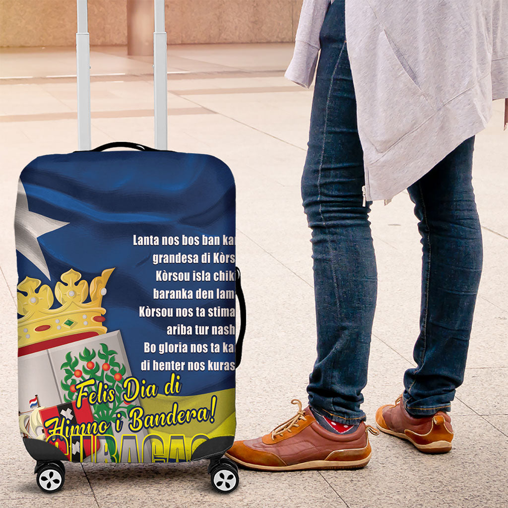 Curacao Flag Day Luggage Cover Felis Dia di Himno i Bandera