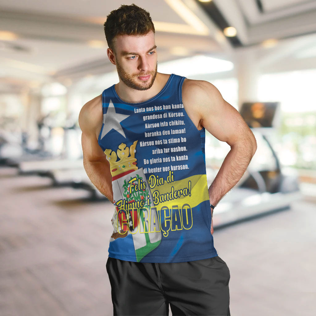 Personalized Curacao Flag Day Men Tank Top Felis Dia di Himno i Bandera