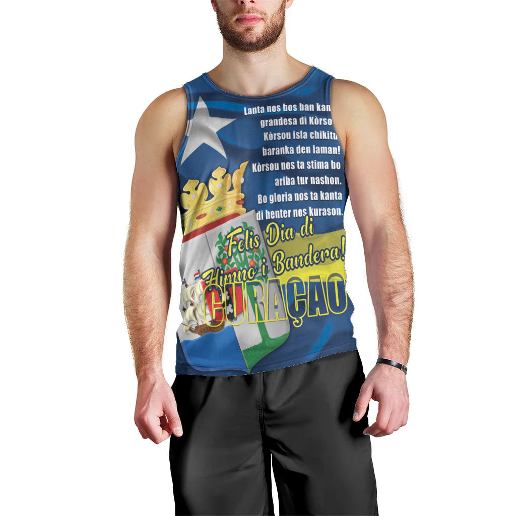 Personalized Curacao Flag Day Men Tank Top Felis Dia di Himno i Bandera