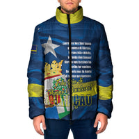 Personalized Curacao Flag Day Padded Jacket Felis Dia di Himno i Bandera