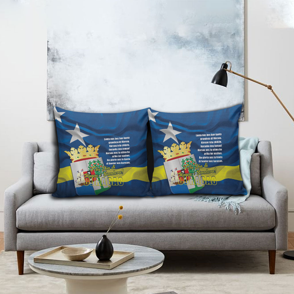 Curacao Flag Day Pillow Cover Felis Dia di Himno i Bandera
