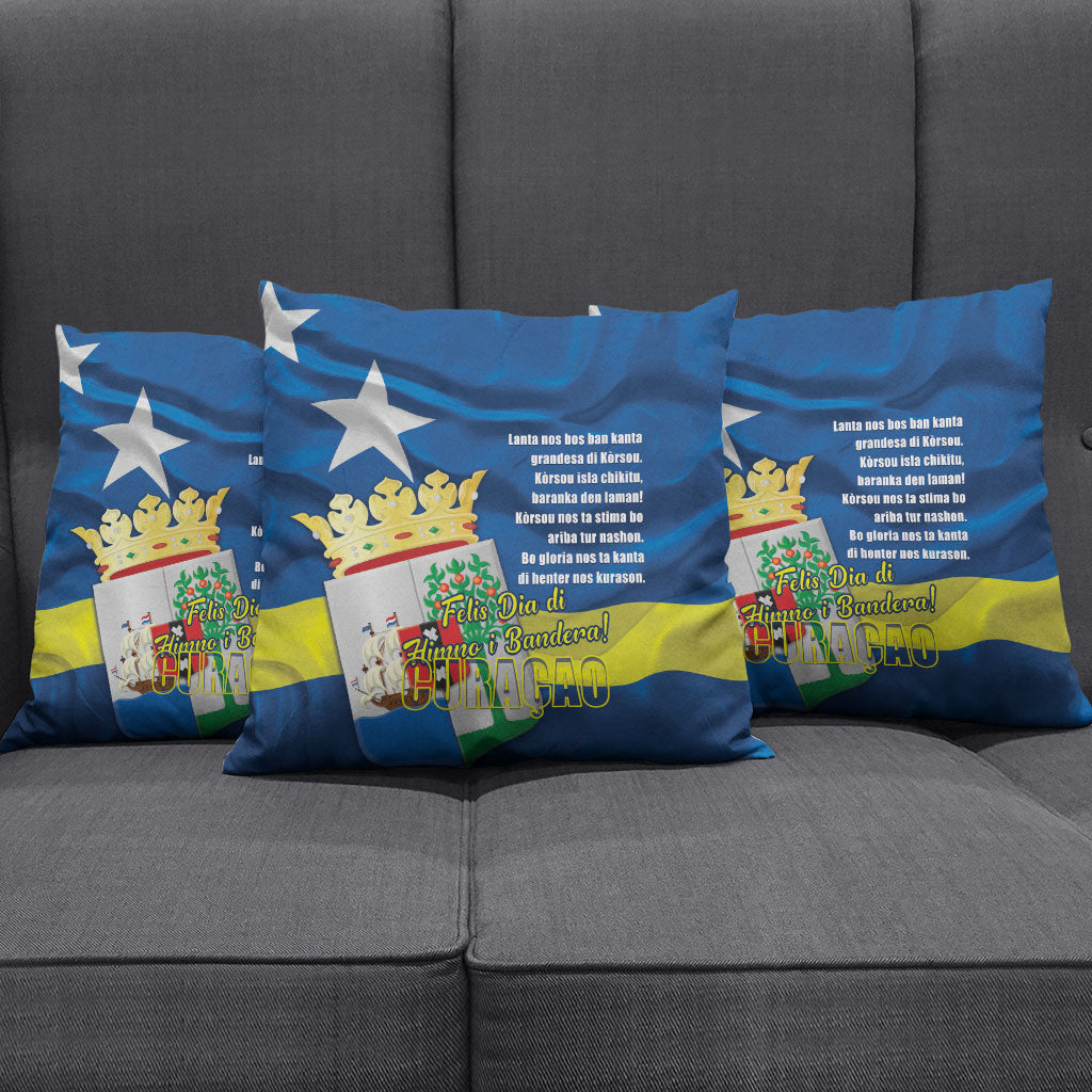 Curacao Flag Day Pillow Cover Felis Dia di Himno i Bandera