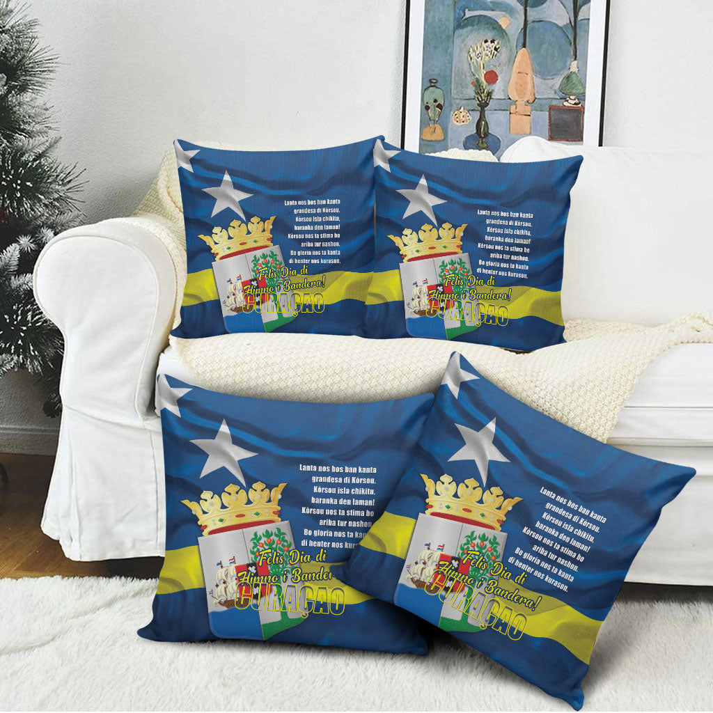 Curacao Flag Day Pillow Cover Felis Dia di Himno i Bandera