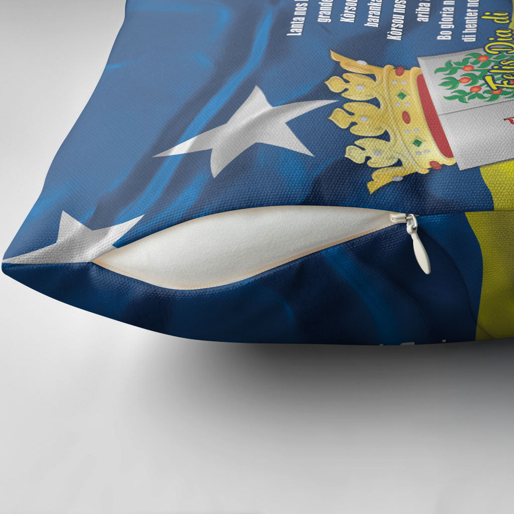 Curacao Flag Day Pillow Cover Felis Dia di Himno i Bandera