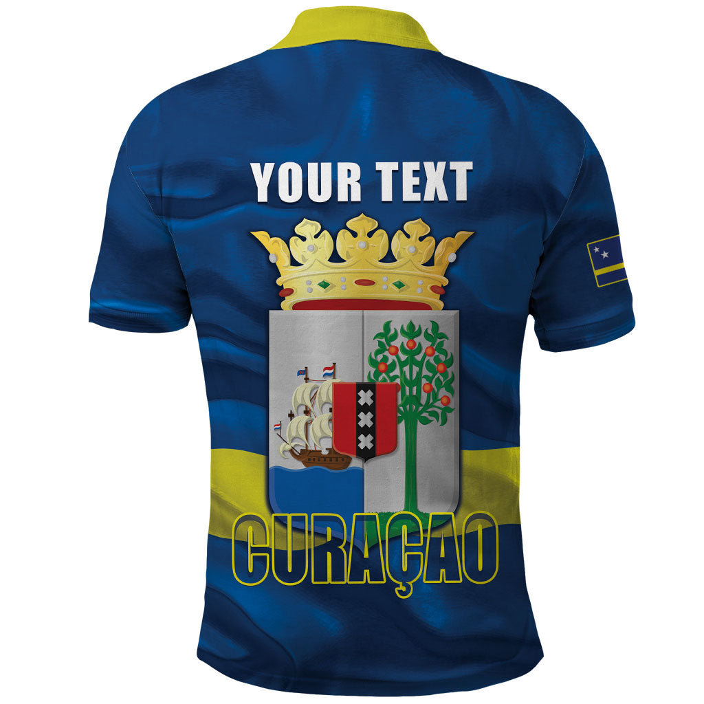 Personalized Curacao Flag Day Polo Shirt Felis Dia di Himno i Bandera