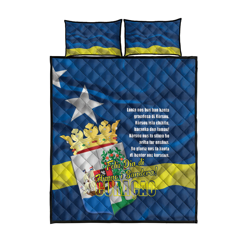 Curacao Flag Day Quilt Bed Set Felis Dia di Himno i Bandera