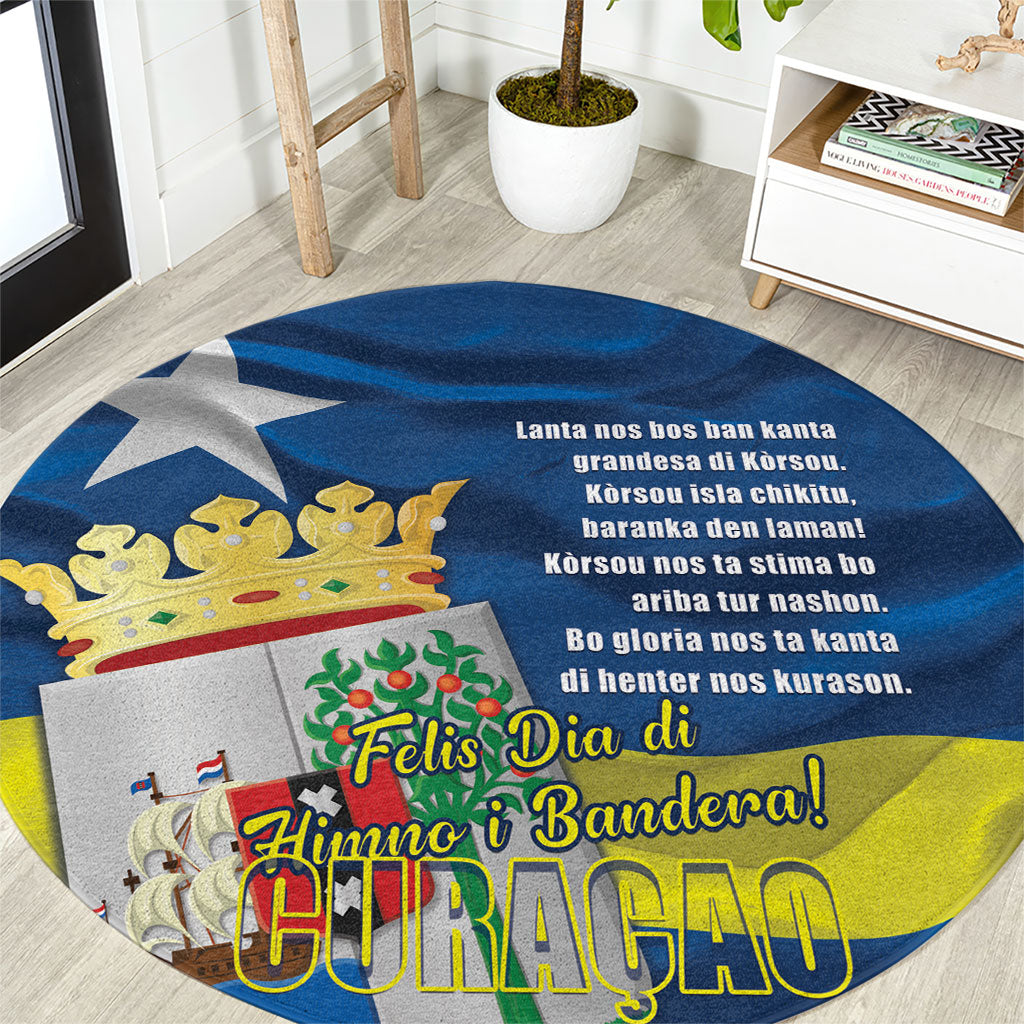 Curacao Flag Day Round Carpet Felis Dia di Himno i Bandera