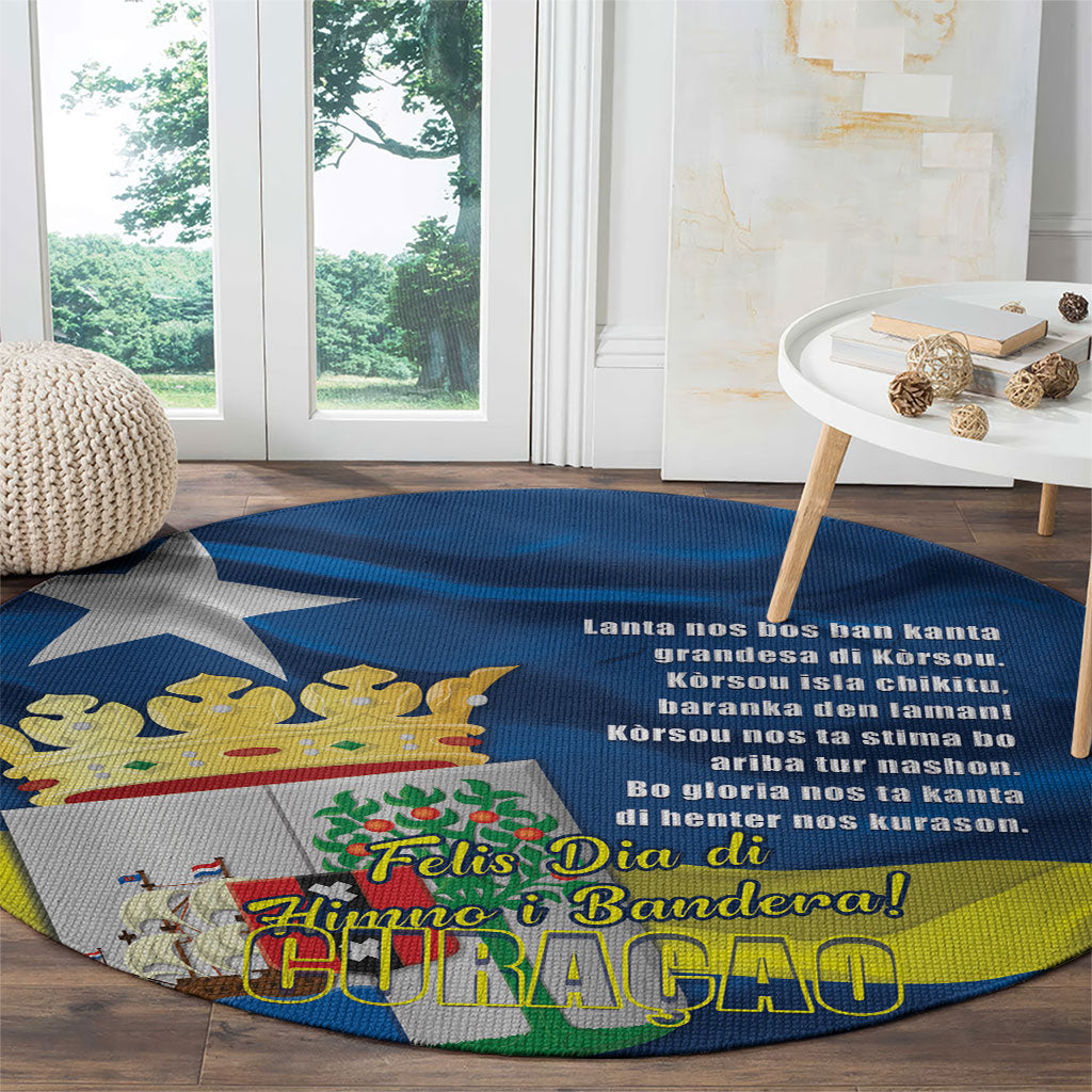 Curacao Flag Day Round Carpet Felis Dia di Himno i Bandera