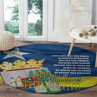 Curacao Flag Day Round Carpet Felis Dia di Himno i Bandera