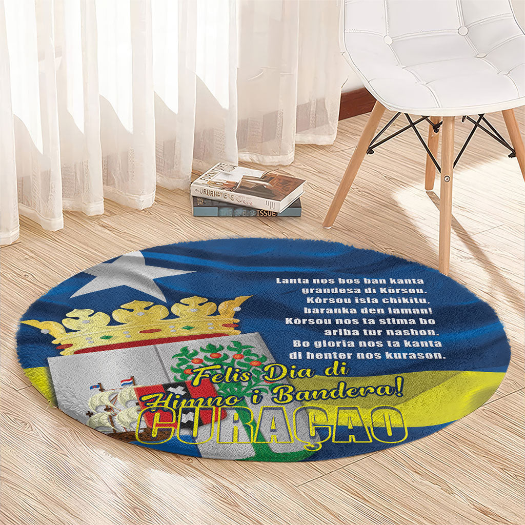 Curacao Flag Day Round Carpet Felis Dia di Himno i Bandera