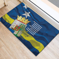 Curacao Flag Day Rubber Doormat Felis Dia di Himno i Bandera