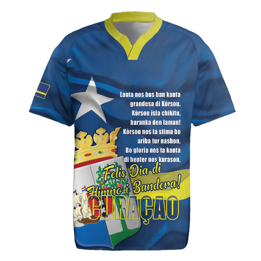 Personalized Curacao Flag Day Rugby Jersey Felis Dia di Himno i Bandera