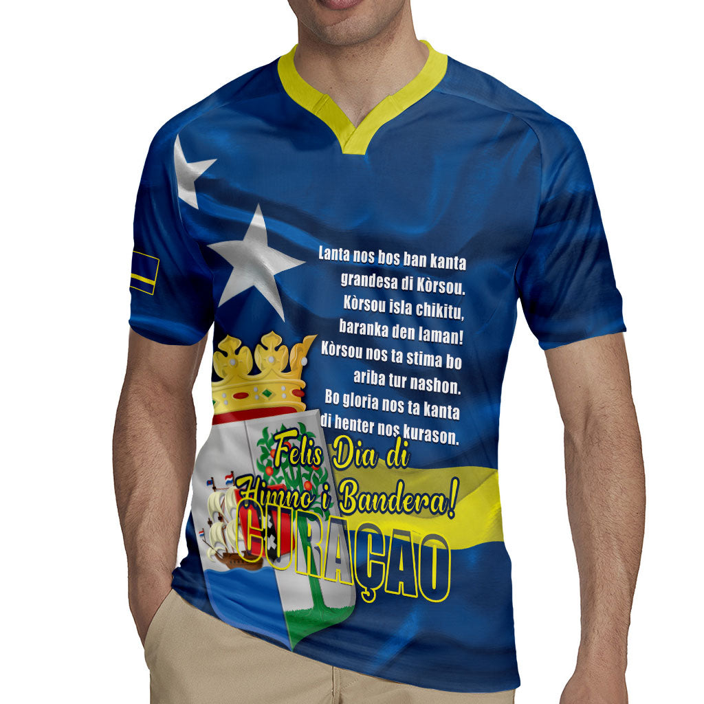 Personalized Curacao Flag Day Rugby Jersey Felis Dia di Himno i Bandera