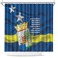 Curacao Flag Day Shower Curtain Felis Dia di Himno i Bandera