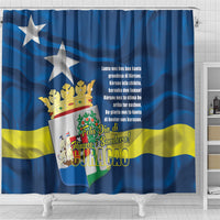 Curacao Flag Day Shower Curtain Felis Dia di Himno i Bandera