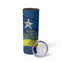 Curacao Flag Day Skinny Tumbler Felis Dia di Himno i Bandera