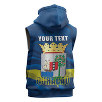 Personalized Curacao Flag Day Sleeveless Hoodie Felis Dia di Himno i Bandera