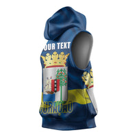 Personalized Curacao Flag Day Sleeveless Hoodie Felis Dia di Himno i Bandera