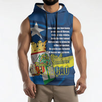 Personalized Curacao Flag Day Sleeveless Hoodie Felis Dia di Himno i Bandera