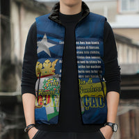 Personalized Curacao Flag Day Sleeveless Puffer Jacket Felis Dia di Himno i Bandera