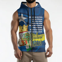 Personalized Curacao Flag Day Sleeveless Zip Hoodie Felis Dia di Himno i Bandera